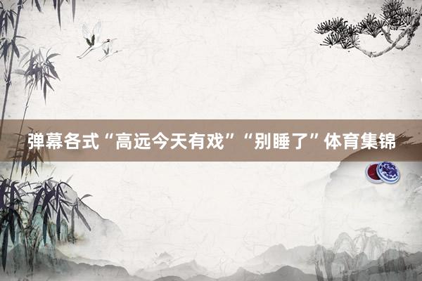 弹幕各式“高远今天有戏”“别睡了”体育集锦