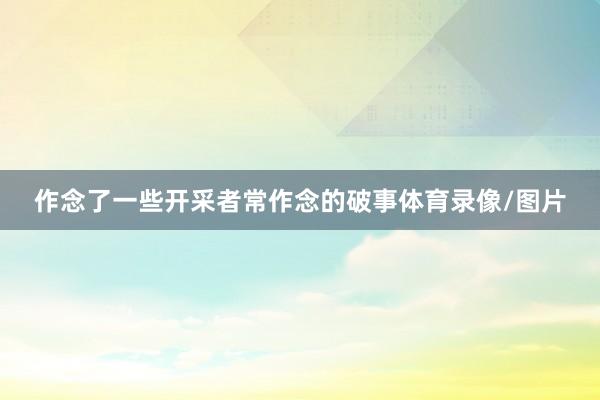 作念了一些开采者常作念的破事体育录像/图片