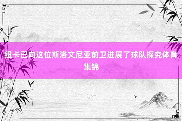 纽卡已向这位斯洛文尼亚前卫进展了球队探究体育集锦