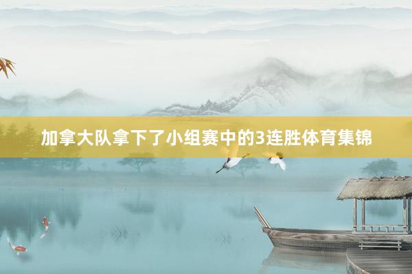 加拿大队拿下了小组赛中的3连胜体育集锦