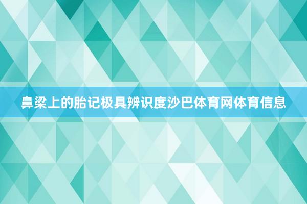 鼻梁上的胎记极具辨识度沙巴体育网体育信息