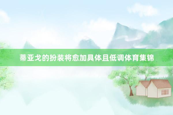 蒂亚戈的扮装将愈加具体且低调体育集锦