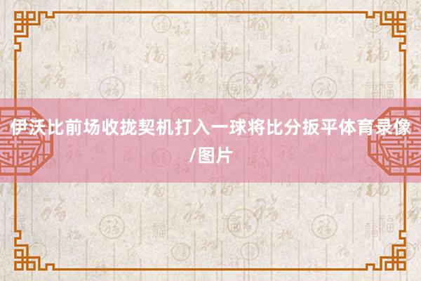 伊沃比前场收拢契机打入一球将比分扳平体育录像/图片
