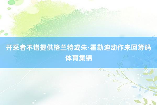 开采者不错提供格兰特或朱·霍勒迪动作来回筹码体育集锦