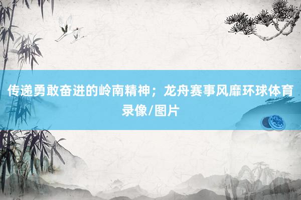 传递勇敢奋进的岭南精神；龙舟赛事风靡环球体育录像/图片