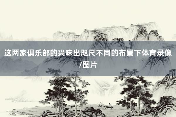这两家俱乐部的兴味出咫尺不同的布景下体育录像/图片