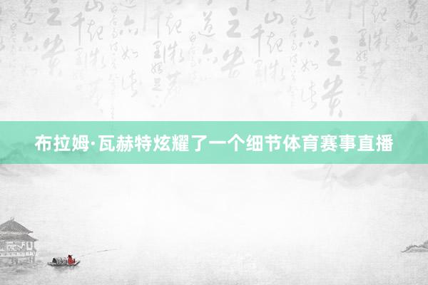 布拉姆·瓦赫特炫耀了一个细节体育赛事直播